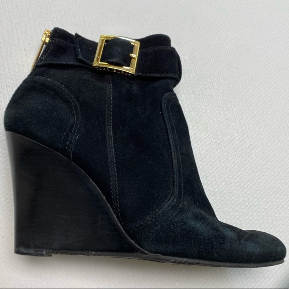 Tory Burch Adrienne Wedge Boots/Booties in Black Suede Size 8 EUC - Picture 4 of 16